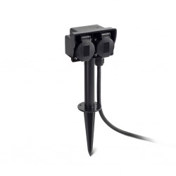 GARTEN-1 Lampara estaca negra dos tomas 73100 - FARO ILUMINACION