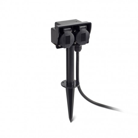 GARTEN-1 Lampara estaca negra dos tomas 73100 - FARO ILUMINACION