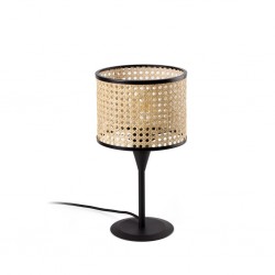 MAMBO Lampara mini sobremesa negra/ratan 64317-47 - FARO ILUMINACION