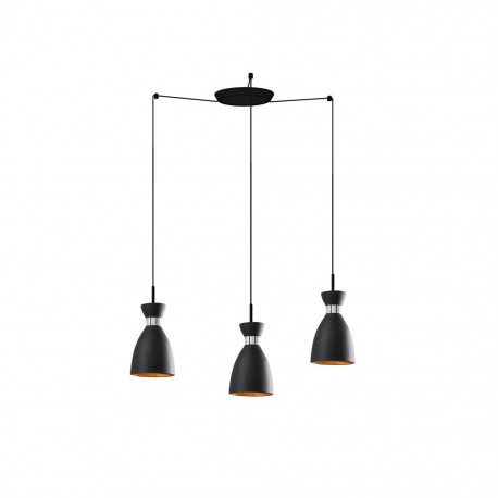 RETRO Lampara colgante negro y cobre 3L 20050-3L - FARO ILUMINACION