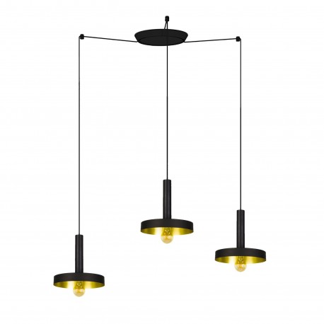 WHIZZ Lampara colgante negra/oro 3L 20160-3L - FARO ILUMINACION