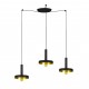 WHIZZ Lampara colgante negra/oro 3L 20160-3L - FARO ILUMINACION