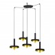 WHIZZ Lampara colgante negra/oro 5L 20160-5L - FARO ILUMINACION
