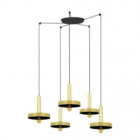 WHIZZ Lampara colgante oro/negra 5L 20161-5L - FARO ILUMINACION
