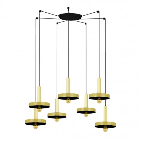 WHIZZ Lampara colgante oro/negra 7L 20161-7L - FARO ILUMINACION