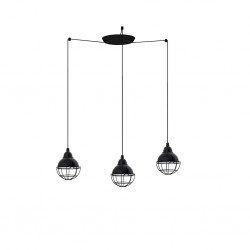 CLAIRE Lampara colgante negra 3L 62802-3L - FARO ILUMINACION