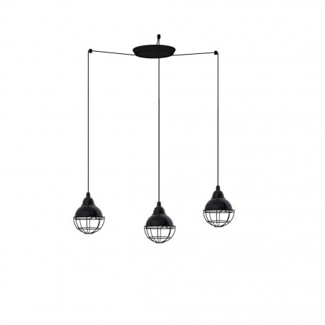 CLAIRE Lampara colgante negra 3L 62802-3L - FARO ILUMINACION