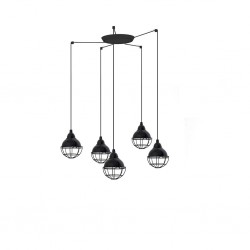 CLAIRE Lampara colgante negra 5L 62802-5L - FARO ILUMINACION