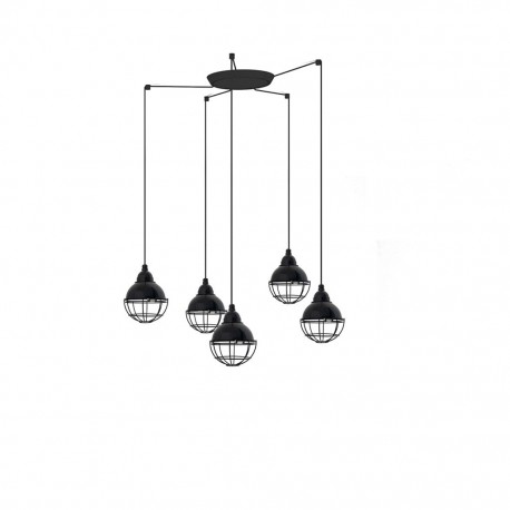CLAIRE Lampara colgante negra 5L 62802-5L - FARO ILUMINACION