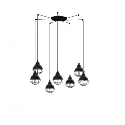 CLAIRE Lampara colgante negra 7L 62802-7L - FARO ILUMINACION