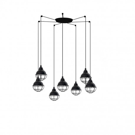 CLAIRE Lampara colgante negra 7L 62802-7L - FARO ILUMINACION