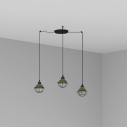 CLAIRE Lampara colgante verde 3L 62803-3L - FARO ILUMINACION