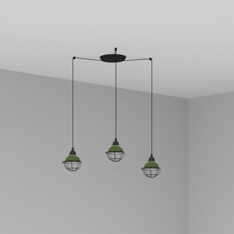 CLAIRE Lampara colgante verde 3L 62803-3L - FARO ILUMINACION