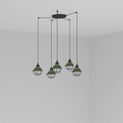 CLAIRE Lampara colgante verde 5L 62803-5L - FARO ILUMINACION