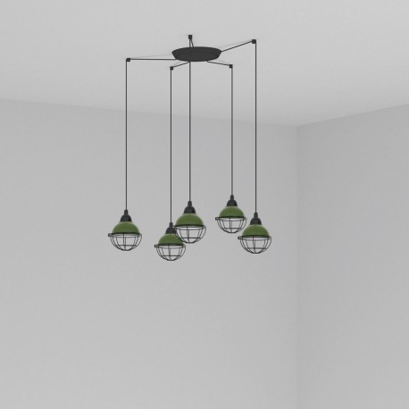 CLAIRE Lampara colgante verde 5L 62803-5L - FARO ILUMINACION