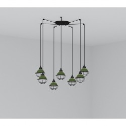 CLAIRE Lampara colgante verde 7L 62803-7L - FARO ILUMINACION