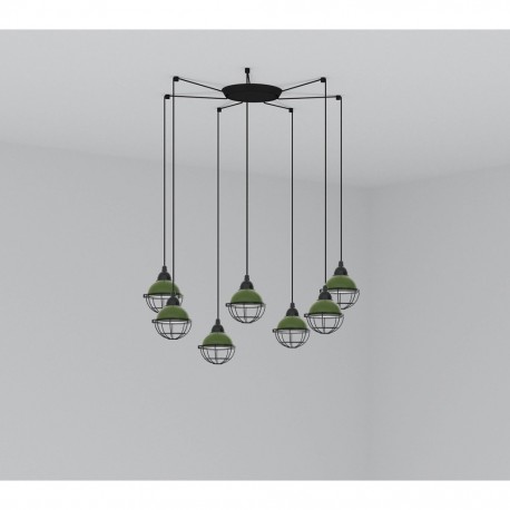 CLAIRE Lampara colgante verde 7L 62803-7L - FARO ILUMINACION