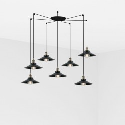MARLIN Lampara colgante negra 7L 64133-7L - FARO ILUMINACION