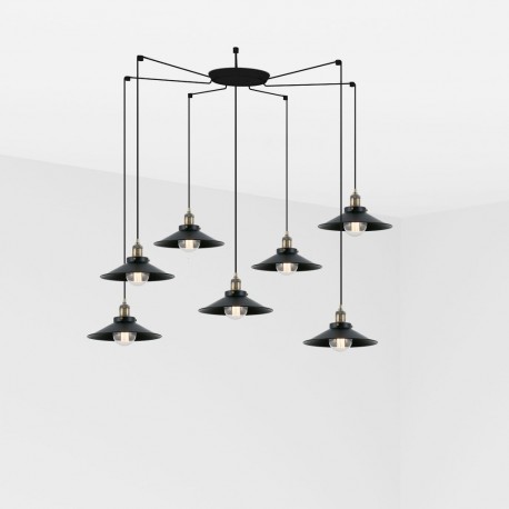 MARLIN Lampara colgante negra 7L 64133-7L - FARO ILUMINACION