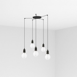 ART Lampara colgante negra 5L 64135-5L - FARO ILUMINACION