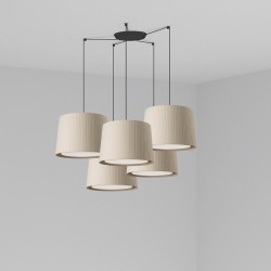 SAMBA Lampara colgante negra/beige 5L 64314-44-5L - FARO ILUMINACION