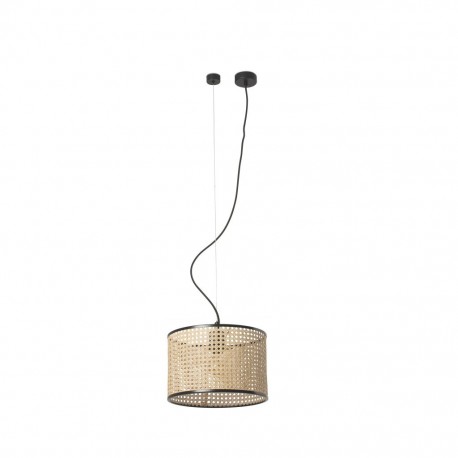 MAMBO Lampara colgante negra/ratan Ø320 64314-48 - FARO ILUMINACION