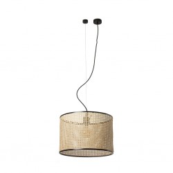 MAMBO Lampara colgante negra/ratan Ø450 64314-49 - FARO ILUMINACION