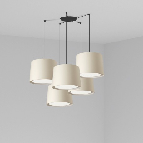 CONGA Lampara colgante beige 5L 64314-55-5L - FARO ILUMINACION