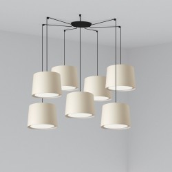 CONGA Lampara colgante beige 7L 64314-55-7L - FARO ILUMINACION