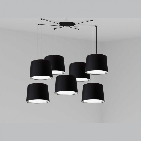 CONGA Lampara colgante negra 7L 64314-56-7L - FARO ILUMINACION