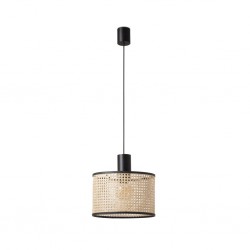 MAMBO Lampara colgante simple negra/ratan Ø320 64315-48 - FARO ILUMINACION