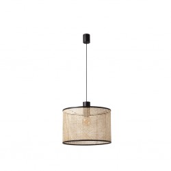 MAMBO Lampara colgante simple negra/ratan Ø450 64315-49 - FARO ILUMINACION