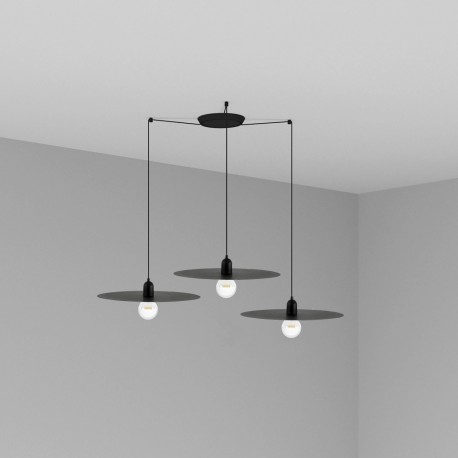 PLAT Lampara colgante negra 3L 68145-3L - FARO ILUMINACION