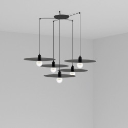 PLAT Lampara colgante negra 5L 68145-5L - FARO ILUMINACION
