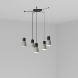 KOMBO Lampara colgante gris Ø120 5L 68591-5L - FARO ILUMINACION