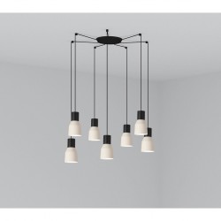 KOMBO Lampara colgante beige Ø120 7L 68592-7L - FARO ILUMINACION