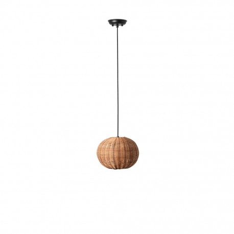 HAKA Lampara colgante negra/ratan Ø250 65134-73 - FARO ILUMINACION