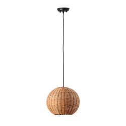 HAKA Lampara colgante negra/ratan Ø300 65134-74 - FARO ILUMINACION