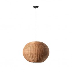 HAKA Lampara colgante negra/ratan Ø530 65134-75 - FARO ILUMINACION