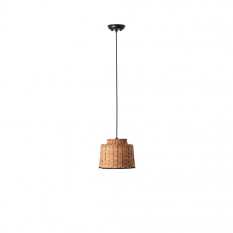 SAIPAN Lampara colgante negra/ratan 65134-76 - FARO ILUMINACION