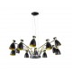 RETRO Lampara colgante negro y oro satinado 12L 20051 - FARO ILUMINACION