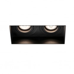 HYDE Lampara empotrable negro cuadrado orientable sin marco 2L 40123 - FARO ILUMINACION