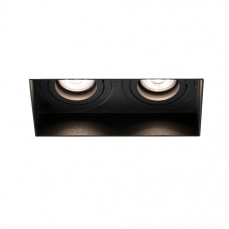 HYDE Lampara empotrable negro cuadrado orientable sin marco 2L 40123 - FARO ILUMINACION