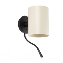 GUADALUPE Lampara aplique con lector negra/beige 20032-80 - FARO ILUMINACION