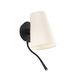 LUPE Lampara aplique con lector negra/beige 20032-88 - FARO ILUMINACION