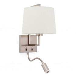 FRAME Lampara aplique niquel mate/beige con lector LED 20172-02 - FARO ILUMINACION