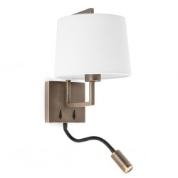 FRAME Lampara aplique oro viejo mate/blanca con lector LED 20173-01 - FARO ILUMINACION