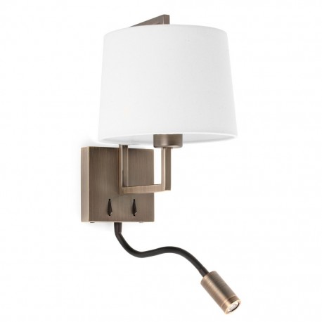 FRAME Lampara aplique oro viejo mate/blanca con lector LED 20173-01 - FARO ILUMINACION