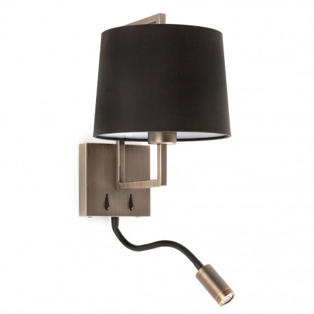 FRAME Lampara aplique oro viejo mate/negra con lector LED 20173-03 - FARO ILUMINACION