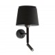 SAVOY Lampara aplique con lector negro/negro 20303-93 - FARO ILUMINACION